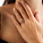 Load image into Gallery viewer, Gold Evil Eye Diamond Ring