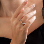 Load image into Gallery viewer, White Gold Curved Diamond Ring