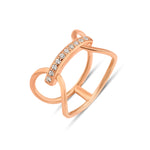 Load image into Gallery viewer, Gold Diamond Curved Ring