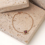 Load image into Gallery viewer, Gold Square Enamel Gemstone Bracelet