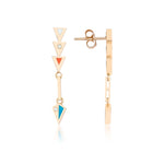 Load image into Gallery viewer, Gold Enamel Arrow Dangle Earrings