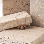 Load image into Gallery viewer, Gold Enamel Evil Eye Necklace