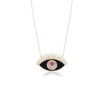 Load image into Gallery viewer, Gold Enamel Evil Eye Necklace
