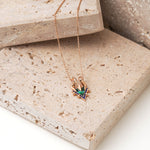 Load image into Gallery viewer, Gold Enamel Necklace with Claw Design