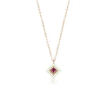 Load image into Gallery viewer, Gold Enamel Square Necklace