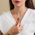 Load image into Gallery viewer, Gold Lapis Lazuli Pole Star Necklace