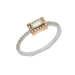 Load image into Gallery viewer, Gold Baguette Diamond Minimalist Ring