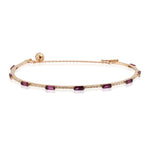 Load image into Gallery viewer, Gold Baguette Rhodolite Diamond Bangle Bracelet