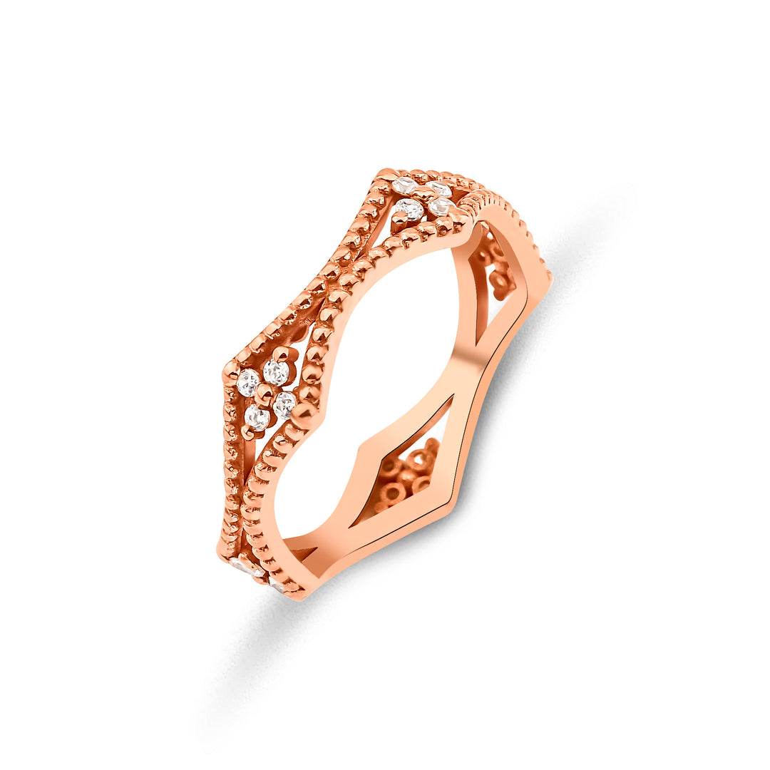 Gold Baguette Diamond Bubble Ring