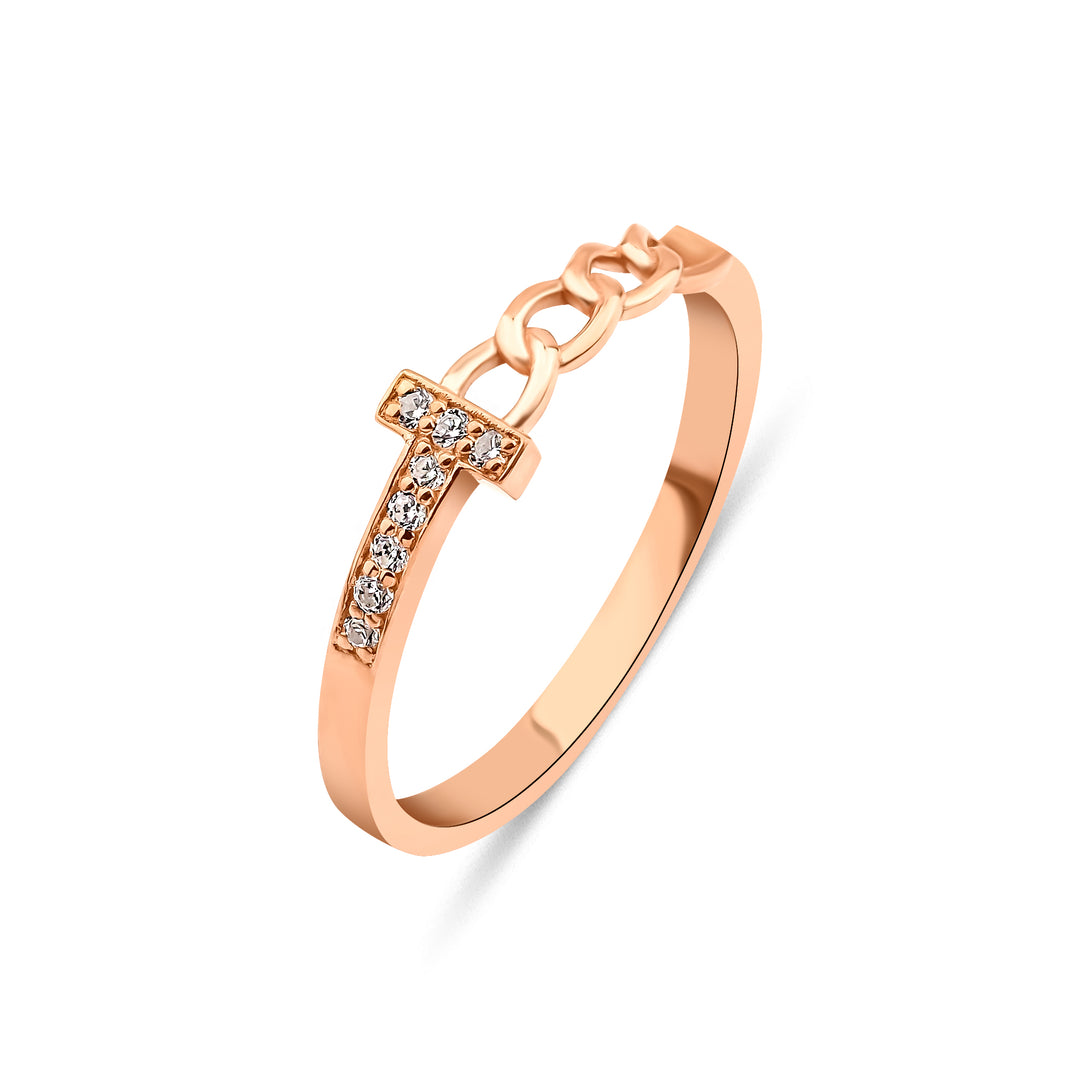 Gold Diamond Chain Ring