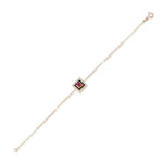 Load image into Gallery viewer, Gold Square Enamel Gemstone Bracelet
