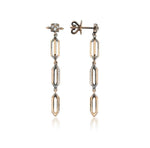 Load image into Gallery viewer, Gold Diamond  Chain Earrings
