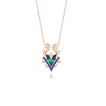 Load image into Gallery viewer, Gold Enamel Necklace with  Claw Design
