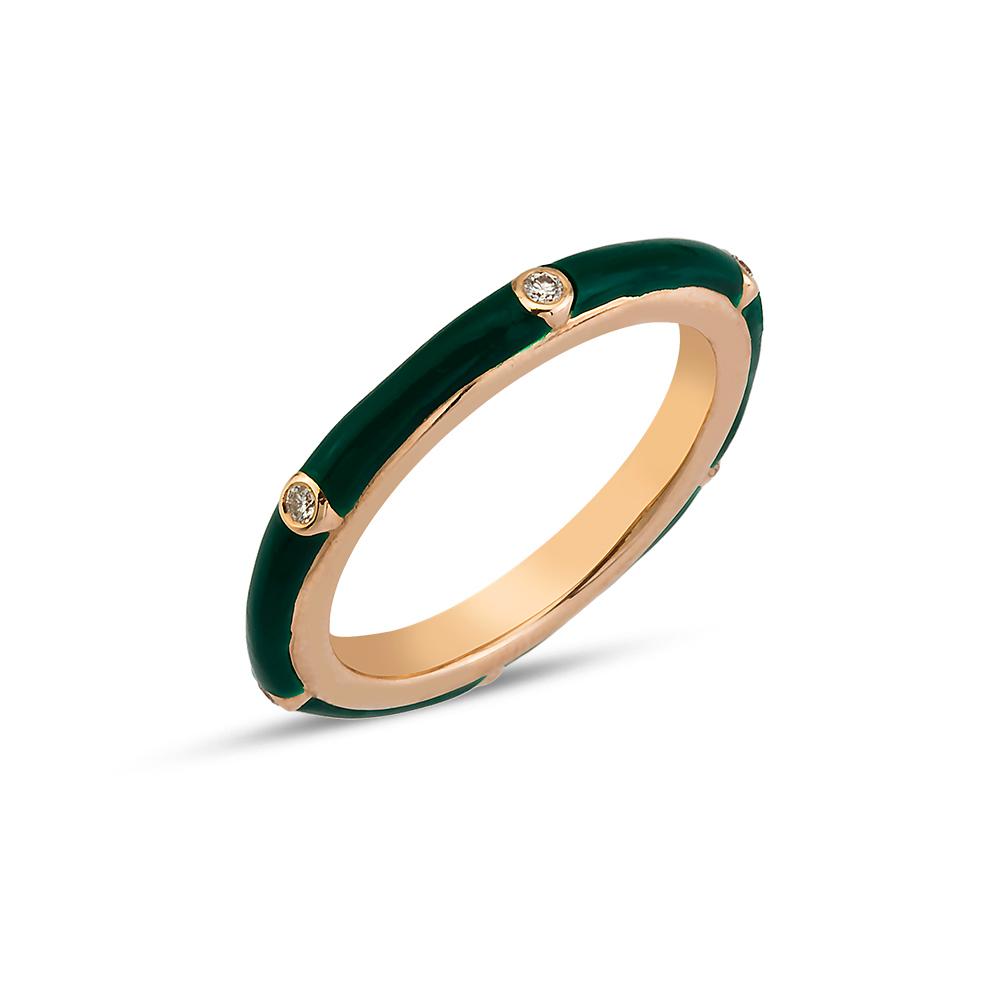 Gold Enamel Band Ring