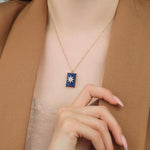 Load image into Gallery viewer, Gold Lapis Lazuli Pole Star Necklace
