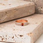 Load image into Gallery viewer, Colored Stone Enamel Band Ring / Ruby &amp; Citrine
