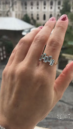 Load and play video in Gallery viewer, Gold Blue Topaz Ring
